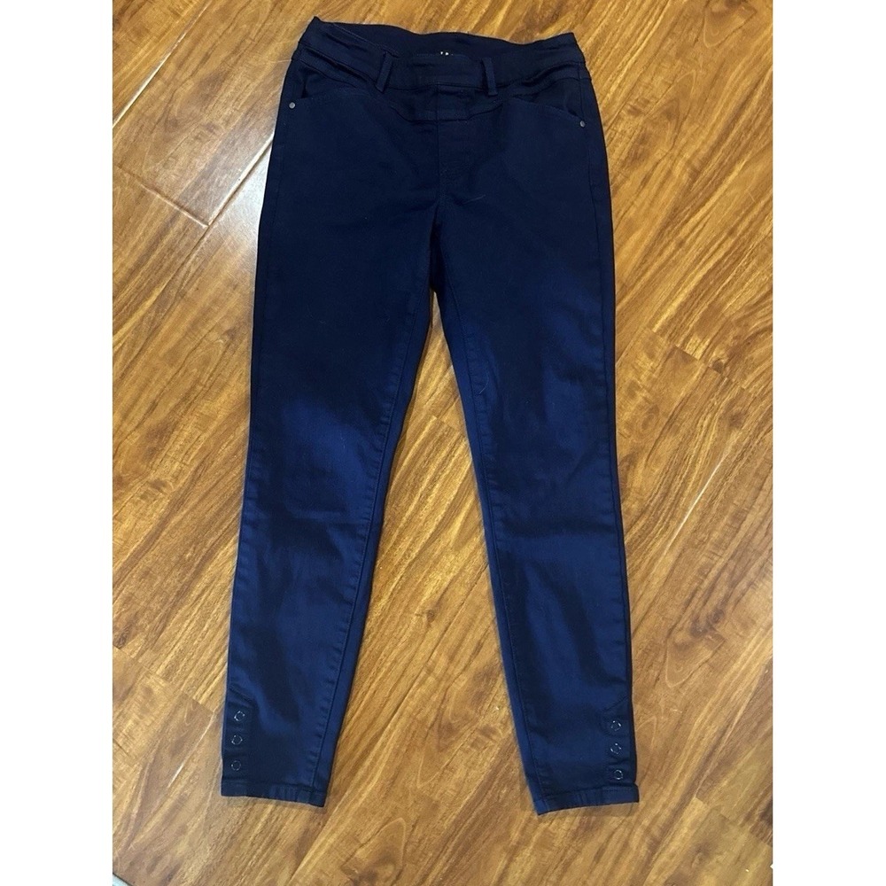Tribal Navy Pull On Capri Pants Preppy Straight Ankle Y2K Stretch Womens Size 2